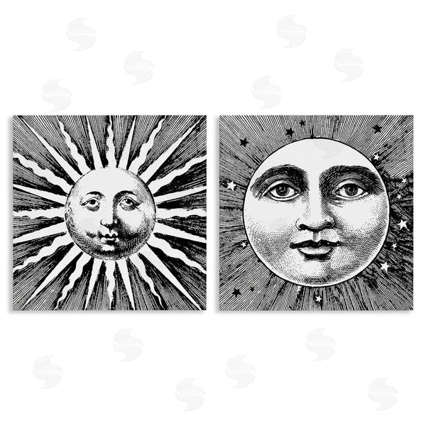 stupell industries Stupell Studio | Sun & Moon Faces Wall Art