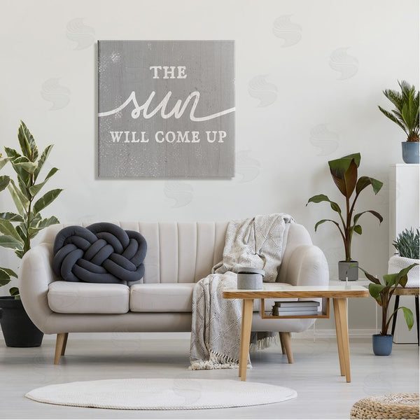 Stupell Industries Stupell Studio | Sun Will Come Up Uplifting Rustic Plank Pattern Wall Art