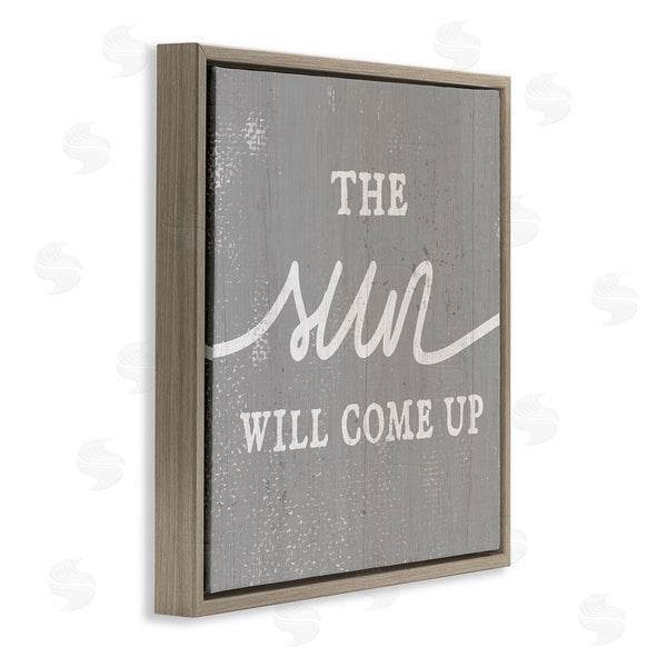 Stupell Industries Stupell Studio | Sun Will Come Up Uplifting Rustic Plank Pattern Wall Art