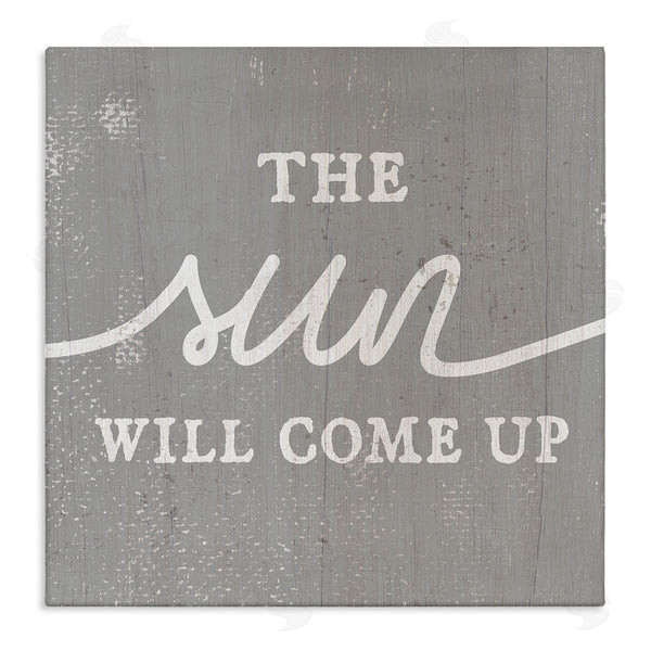 stupell industries Stupell Studio | Sun Will Come Up Uplifting Rustic Plank Pattern Wall Art