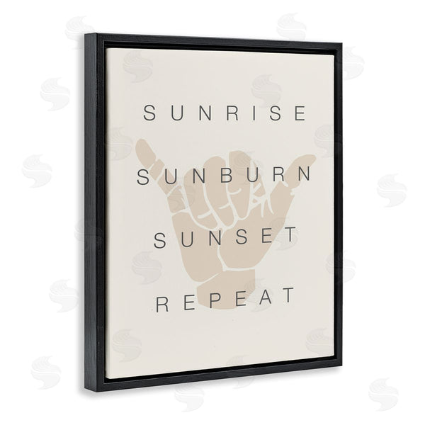 Stupell Industries Stupell Studio | Sunrise Sunburn Sunset Repeat Beach Phrase Shaka Hand Wall Art