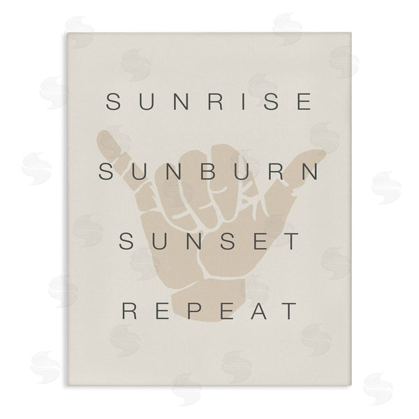 stupell industries Stupell Studio | Sunrise Sunburn Sunset Repeat Beach Phrase Shaka Hand Wall Art
