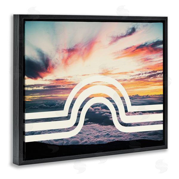 Stupell Industries Stupell Studio | Sunset Cloud Landscape White Arch Lines