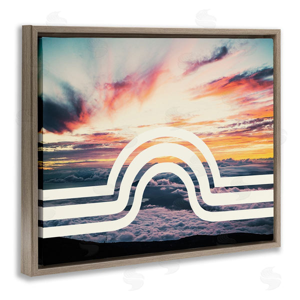 Stupell Industries Stupell Studio | Sunset Cloud Landscape White Arch Lines