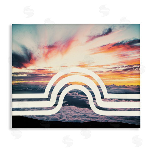 stupell industries Stupell Studio | Sunset Cloud Landscape White Arch Lines