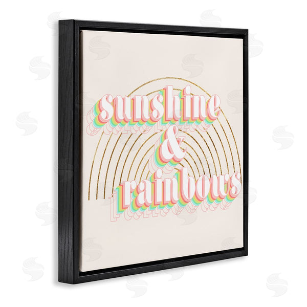 Stupell Industries Stupell Studio | Sunshine And Rainbows Retro Typography Pop Round Arches Wall Art