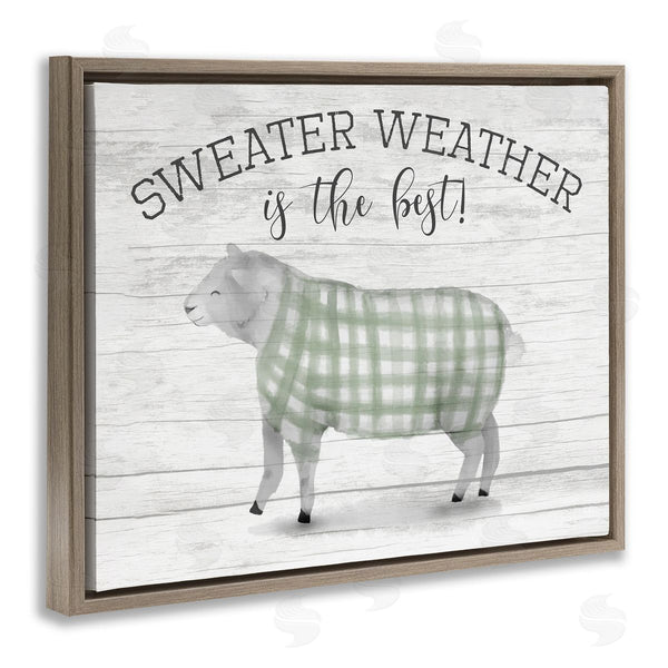 Stupell Industries Stupell Studio | Sweater Weather Is Best Phrase Rustic Farm Sheep