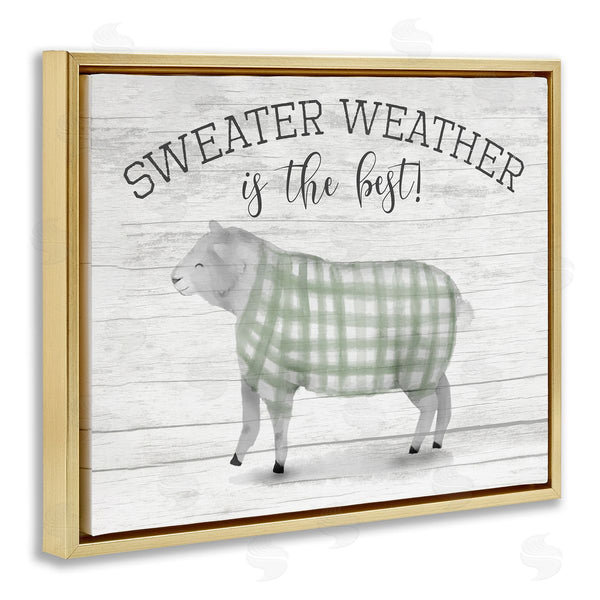 Stupell Industries Stupell Studio | Sweater Weather Is Best Phrase Rustic Farm Sheep