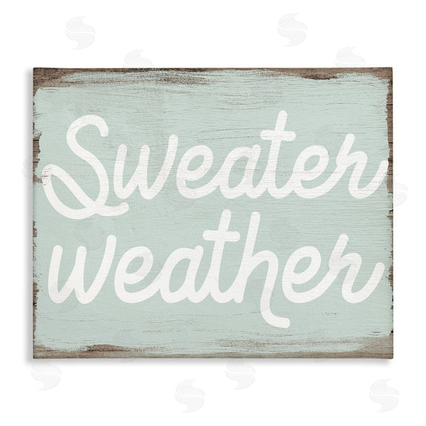 stupell industries Stupell Studio | Sweater Weather Phrase Minimal Text Rustic Grain Pattern Wall Art