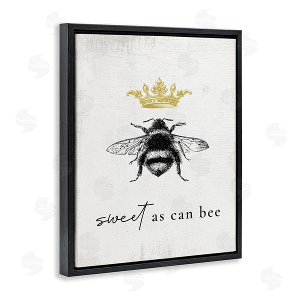 Stupell Industries Stupell Studio | Sweet As Can Bee Phrase Royal Crown Insect Wall Art