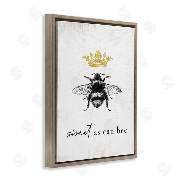 Stupell Industries Stupell Studio | Sweet As Can Bee Phrase Royal Crown Insect Wall Art