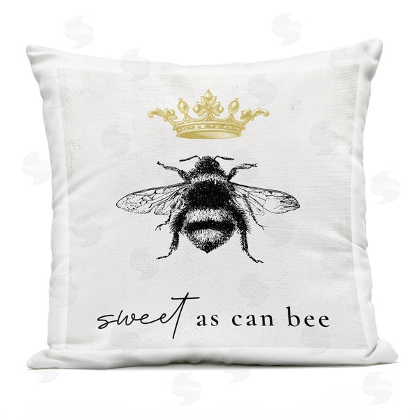 Stupell Industries Stupell Studio | Sweet As Can Bee Royal Crown Insect Phrase Printed Throw Pillow