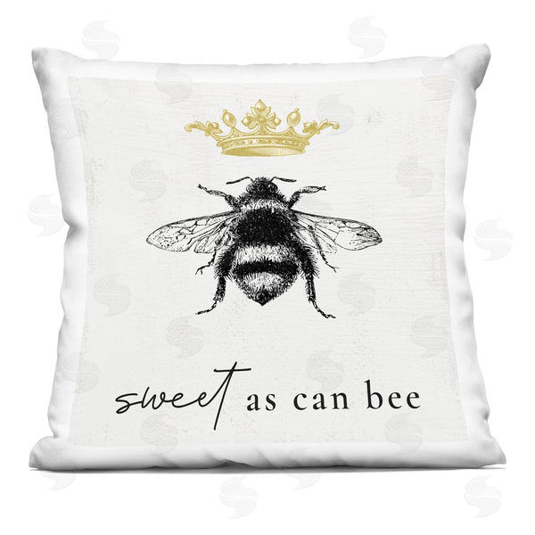 stupell industries Stupell Studio | Sweet As Can Bee Royal Crown Insect Phrase Printed Throw Pillow