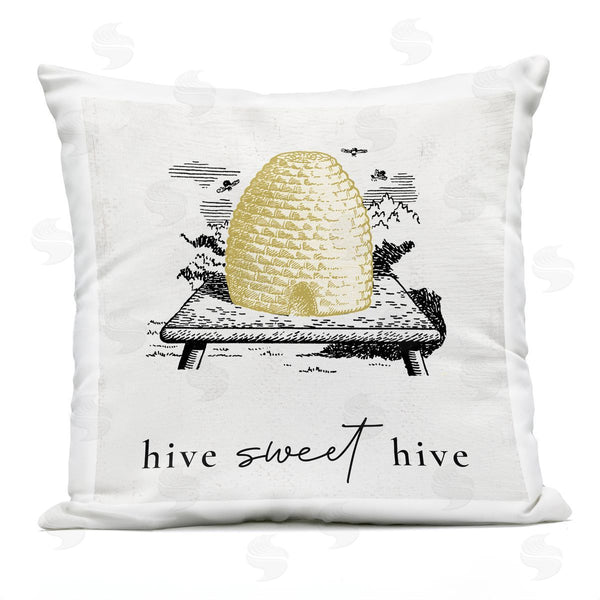 Stupell Industries Stupell Studio | Sweet Hive Vintage Country Insect Bees Printed Throw Pillow
