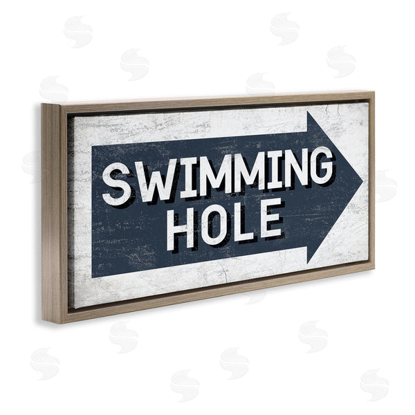 Stupell Industries Stupell Studio | Swimming Hole Sign Blue Arrow