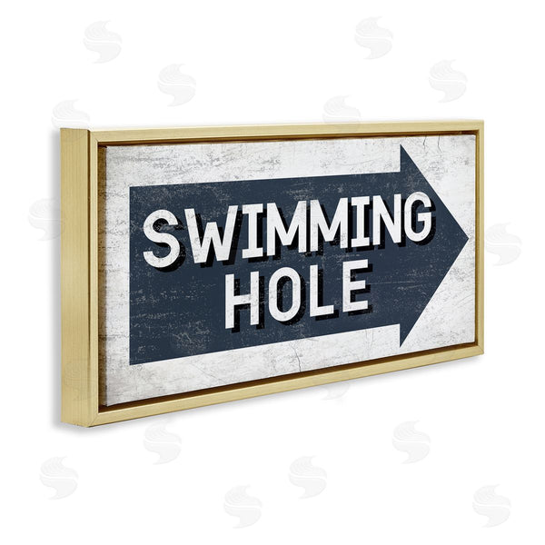 Stupell Industries Stupell Studio | Swimming Hole Sign Blue Arrow