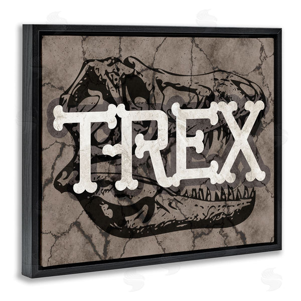 Stupell Industries Stupell Studio | T-Rex Bone Typography Large Dinosaur Skull