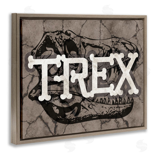 Stupell Industries Stupell Studio | T-Rex Bone Typography Large Dinosaur Skull