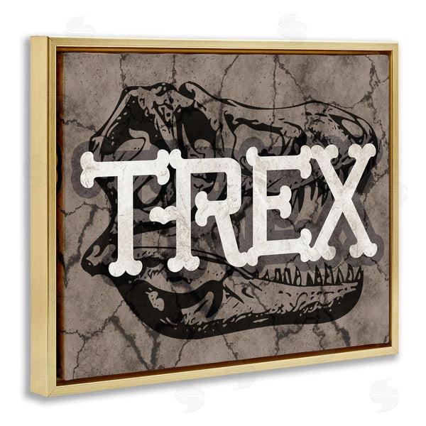 Stupell Industries Stupell Studio | T-Rex Bone Typography Large Dinosaur Skull