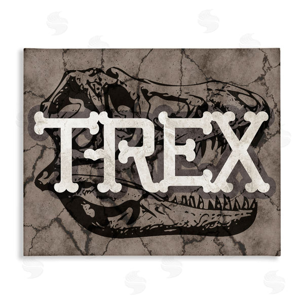 stupell industries Stupell Studio | T-Rex Bone Typography Large Dinosaur Skull