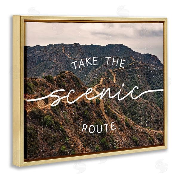 Stupell Industries Stupell Studio | Take Scenic Route Phrase Mountain Road Landscape