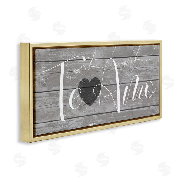 Stupell Industries Stupell Studio | Te Amo Rustic Grey Wall Art