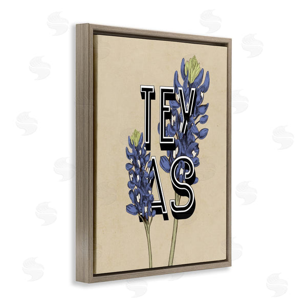 Stupell Industries Stupell Studio | Texas State Flower Bluebonnet Plant Sprigs Typography Wall Art
