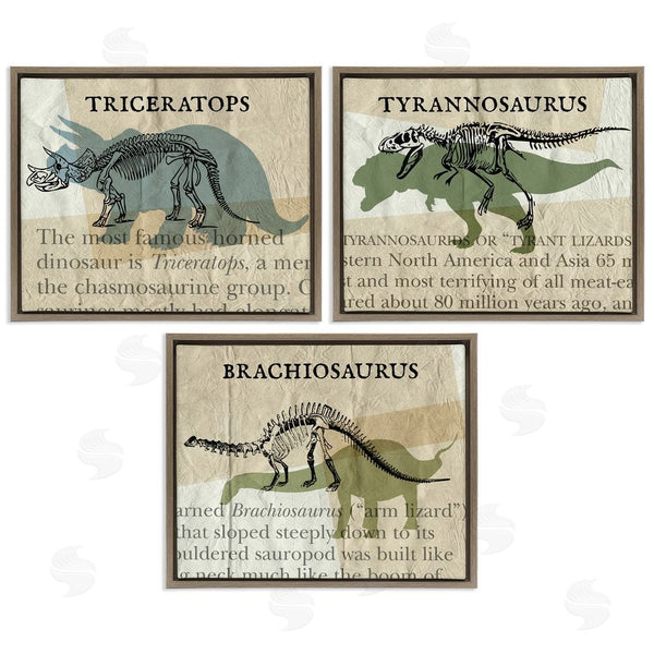 Stupell Industries Stupell Studio | Textbook Style Dinosaur Skeletons Wall Art