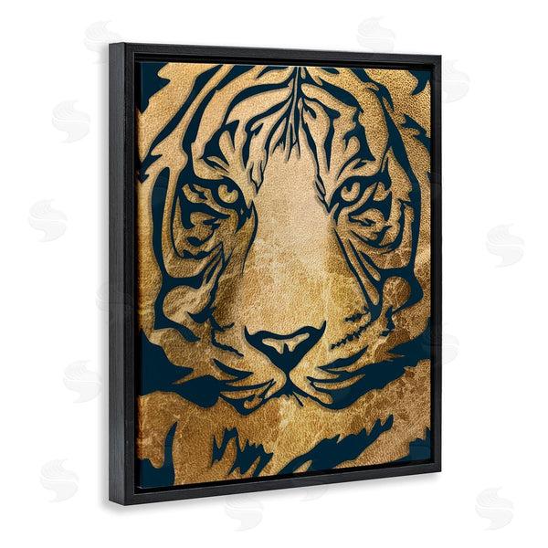 Stupell Industries Stupell Studio | Tiger Stripe Portrait Distressed Fabric Pattern Wall Art
