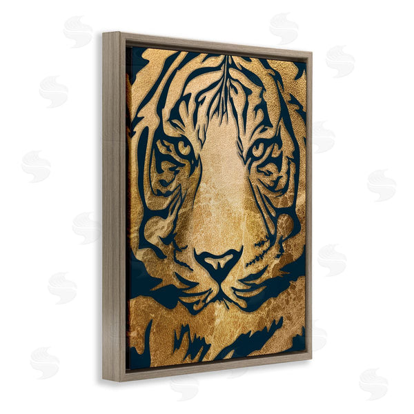 Stupell Industries Stupell Studio | Tiger Stripe Portrait Distressed Fabric Pattern Wall Art
