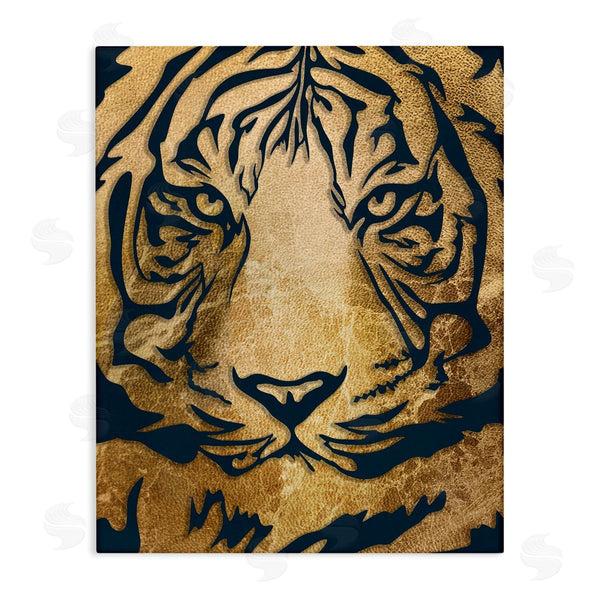 stupell industries Stupell Studio | Tiger Stripe Portrait Distressed Fabric Pattern Wall Art
