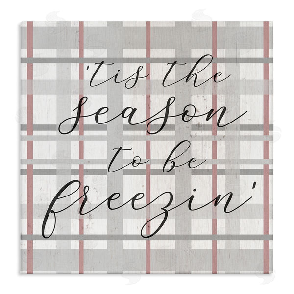stupell industries Stupell Studio | 'Tis The Season To Be Freezin' Winter Plaid Wall Art