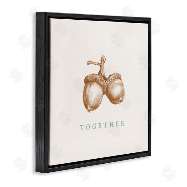 Stupell Industries Stupell Studio | Together Funny Phrase Vintage Acorn Pair Tree Nut Wall Art