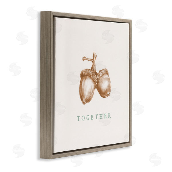 Stupell Industries Stupell Studio | Together Funny Phrase Vintage Acorn Pair Tree Nut Wall Art