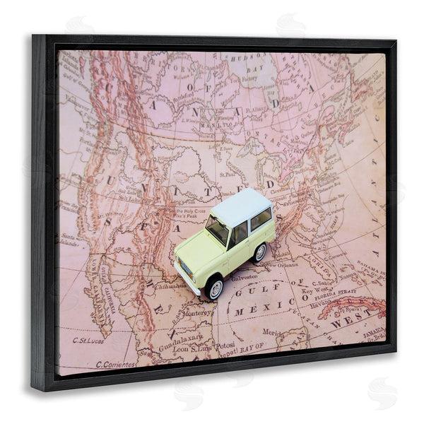 Stupell Industries Stupell Studio | Toy Car On Pink Map Wall Art