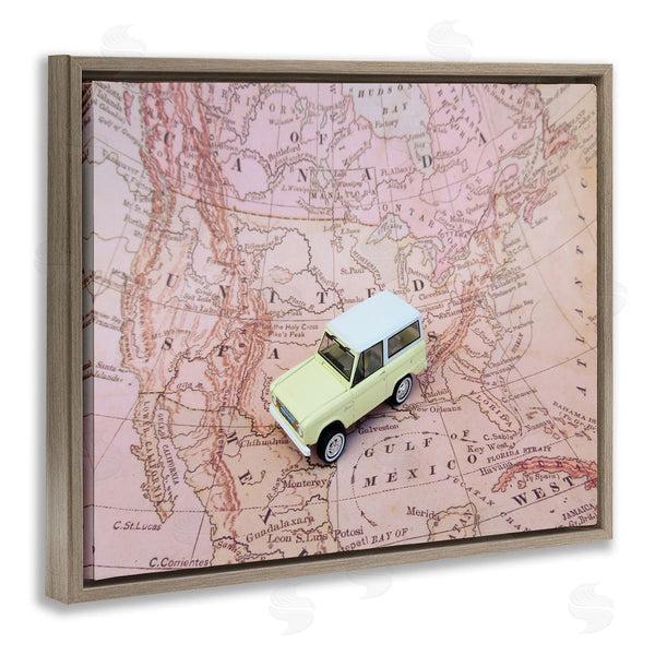 Stupell Industries Stupell Studio | Toy Car On Pink Map Wall Art