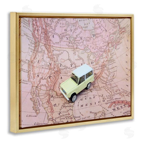 Stupell Industries Stupell Studio | Toy Car On Pink Map Wall Art