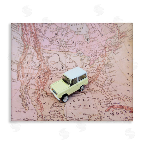 stupell industries Stupell Studio | Toy Car on Pink Map Wall Art