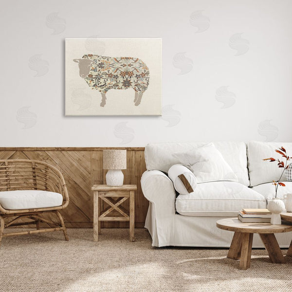 Stupell Industries Stupell Studio | Traditional Floral Pattern Sheep Wall Art