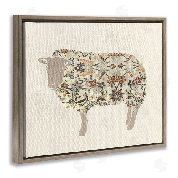 Stupell Industries Stupell Studio | Traditional Floral Pattern Sheep Wall Art