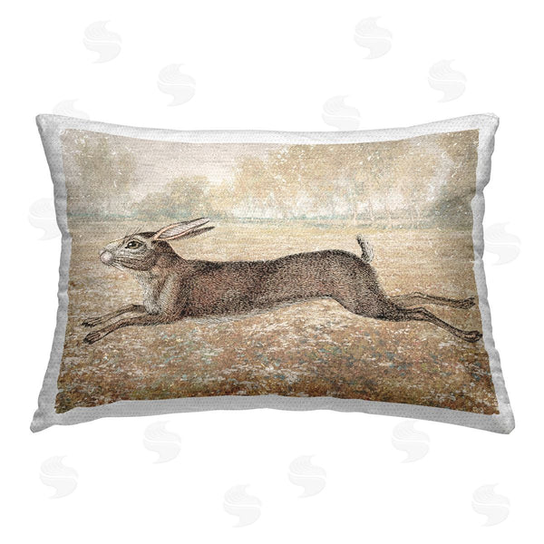 Stupell Industries Stupell Studio | Traditional Jumping Hare Printed Throw Pillow