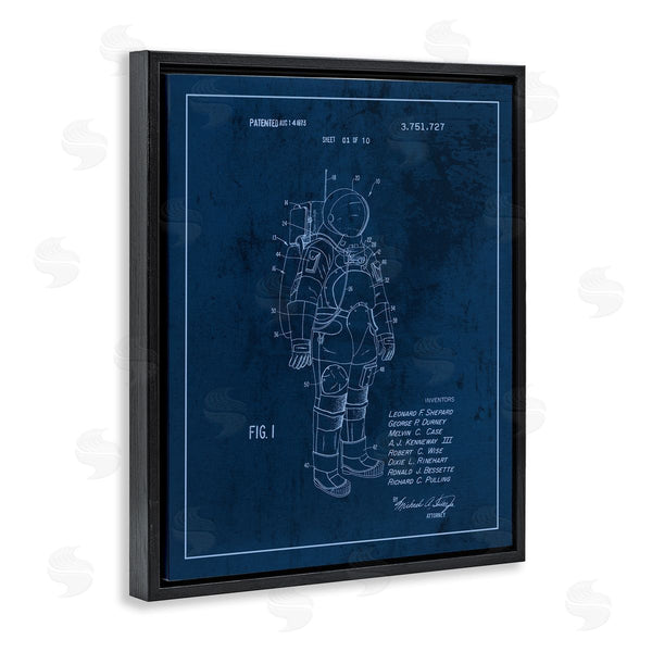 Stupell Industries Stupell Studio | Traditional Space Suit Patent Outer Space Inventors Blueprint Wall Art