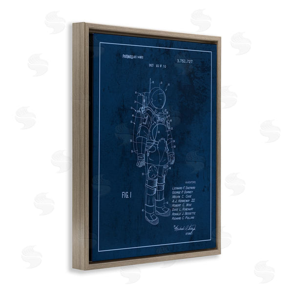 Stupell Industries Stupell Studio | Traditional Space Suit Patent Outer Space Inventors Blueprint Wall Art