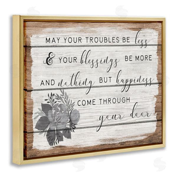 Stupell Industries Stupell Studio | Troubles Be Less Country Floral Wall Art