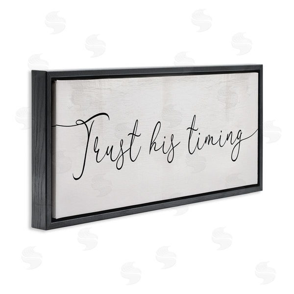 Stupell Industries Stupell Studio | Trust His Timing Phrase Elegant Cursive Typography Wall Art