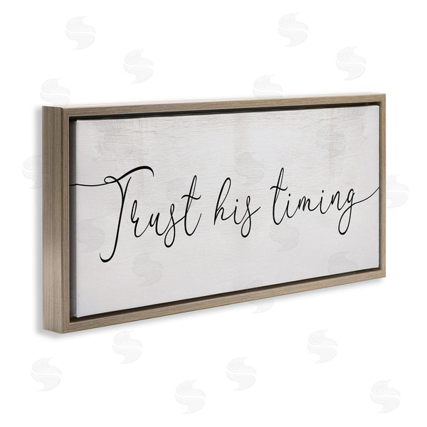 Stupell Industries Stupell Studio | Trust His Timing Phrase Elegant Cursive Typography Wall Art