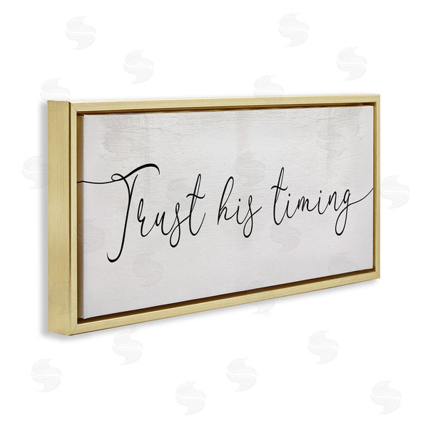 Stupell Industries Stupell Studio | Trust His Timing Phrase Elegant Cursive Typography Wall Art