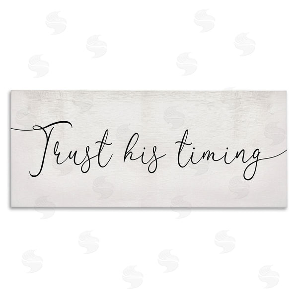 stupell industries Stupell Studio | Trust His Timing Phrase Elegant Cursive Typography Wall Art