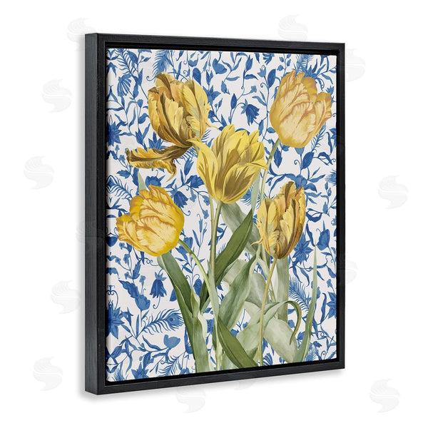 Stupell Industries Stupell Studio | Tulips On Blue Toile Wall Art