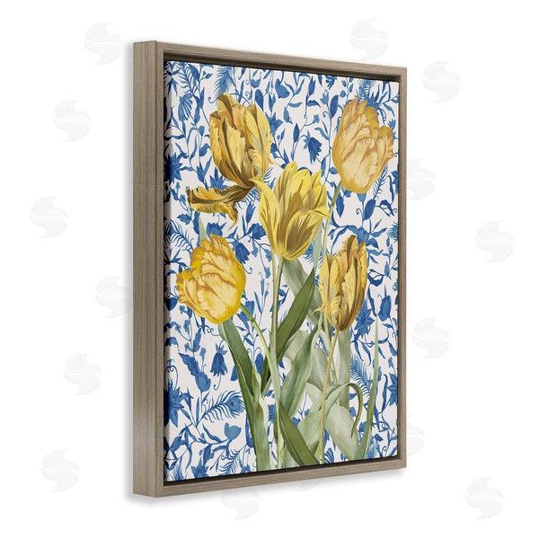 Stupell Industries Stupell Studio | Tulips On Blue Toile Wall Art